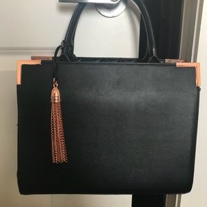 Black and rose gold Oliver Bilou satchel
